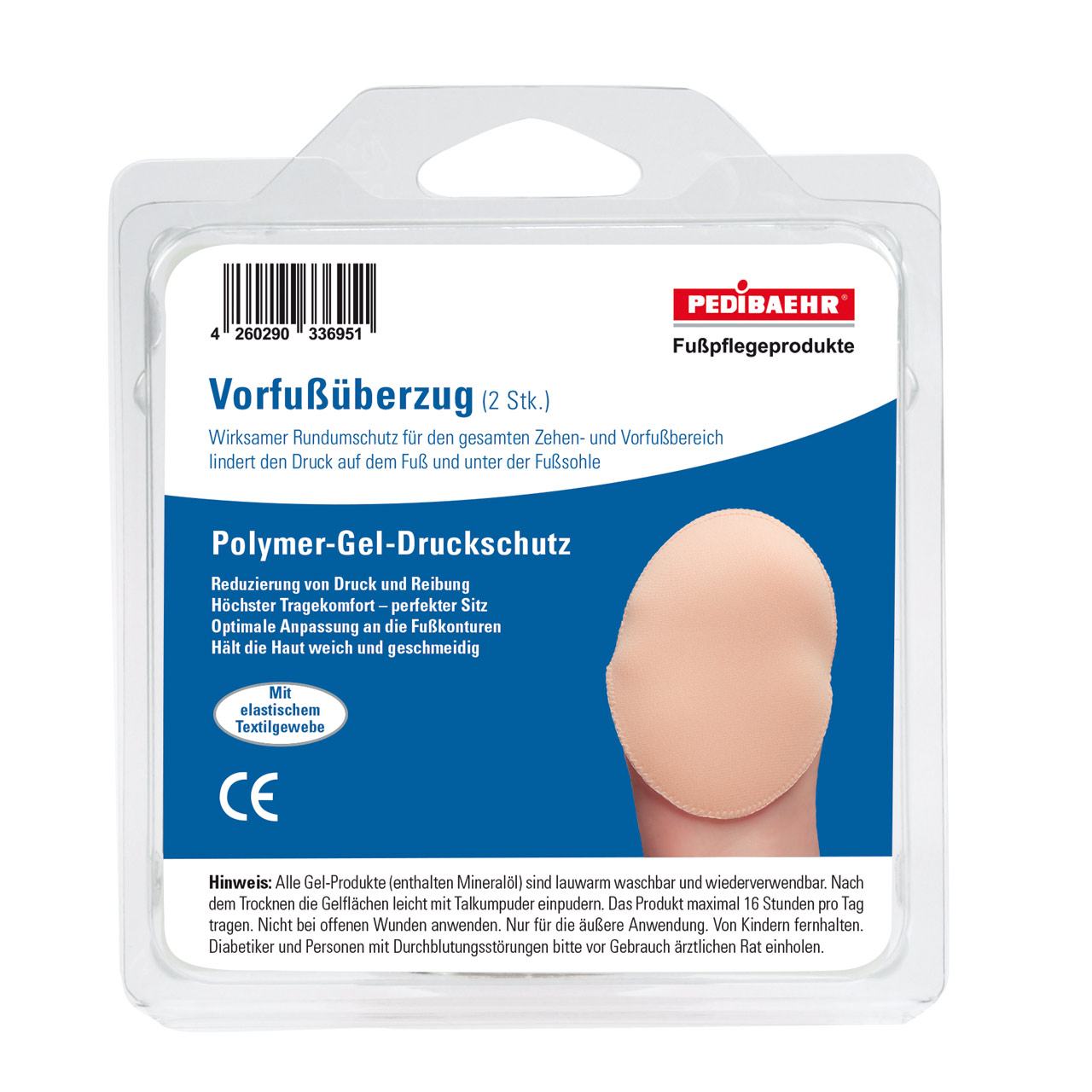 Pedibaehr Vorfußüberzug mit Polymer Gel