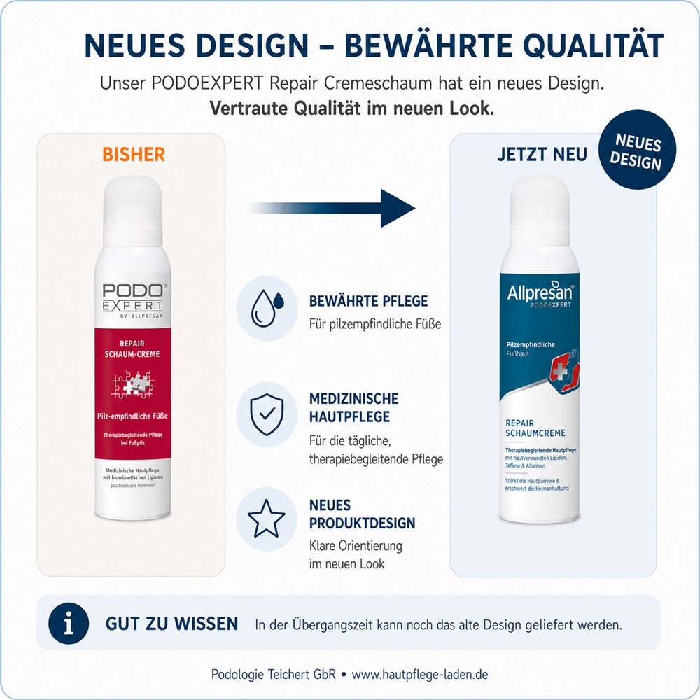 Allpresan PODOEXPERT Repair Cremeschaum für pilzempfindliche Füße