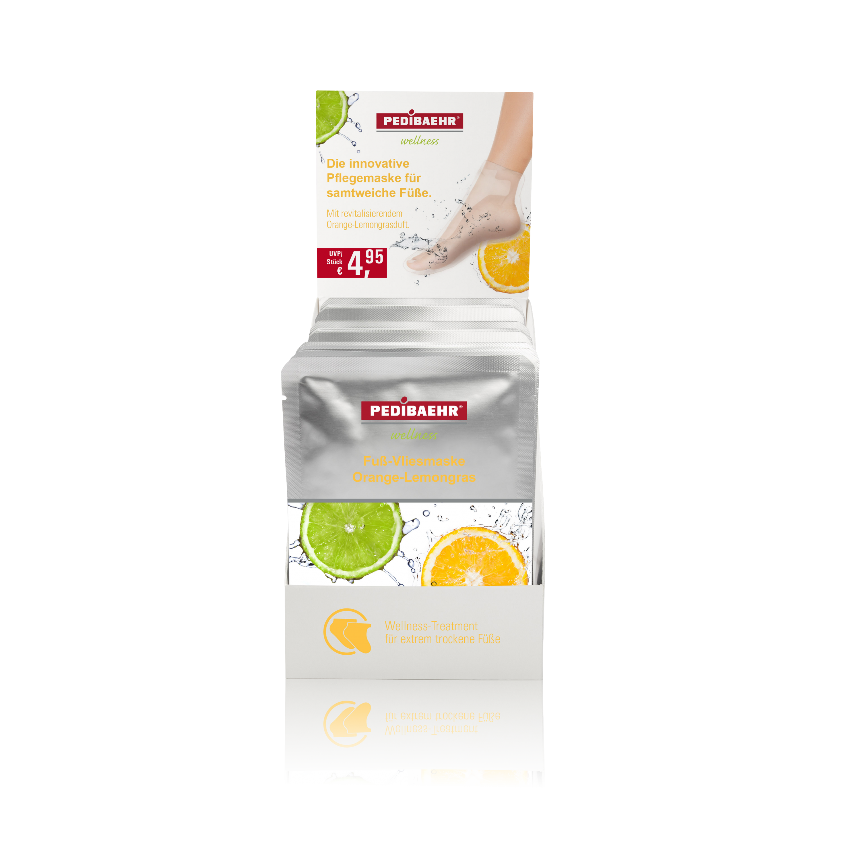 Pedibaehr wellness Fuß-Vliesmaske Orange-Lemongras Pedibaehr wellness Fuß-Vliesmaske Orange-Lemongras