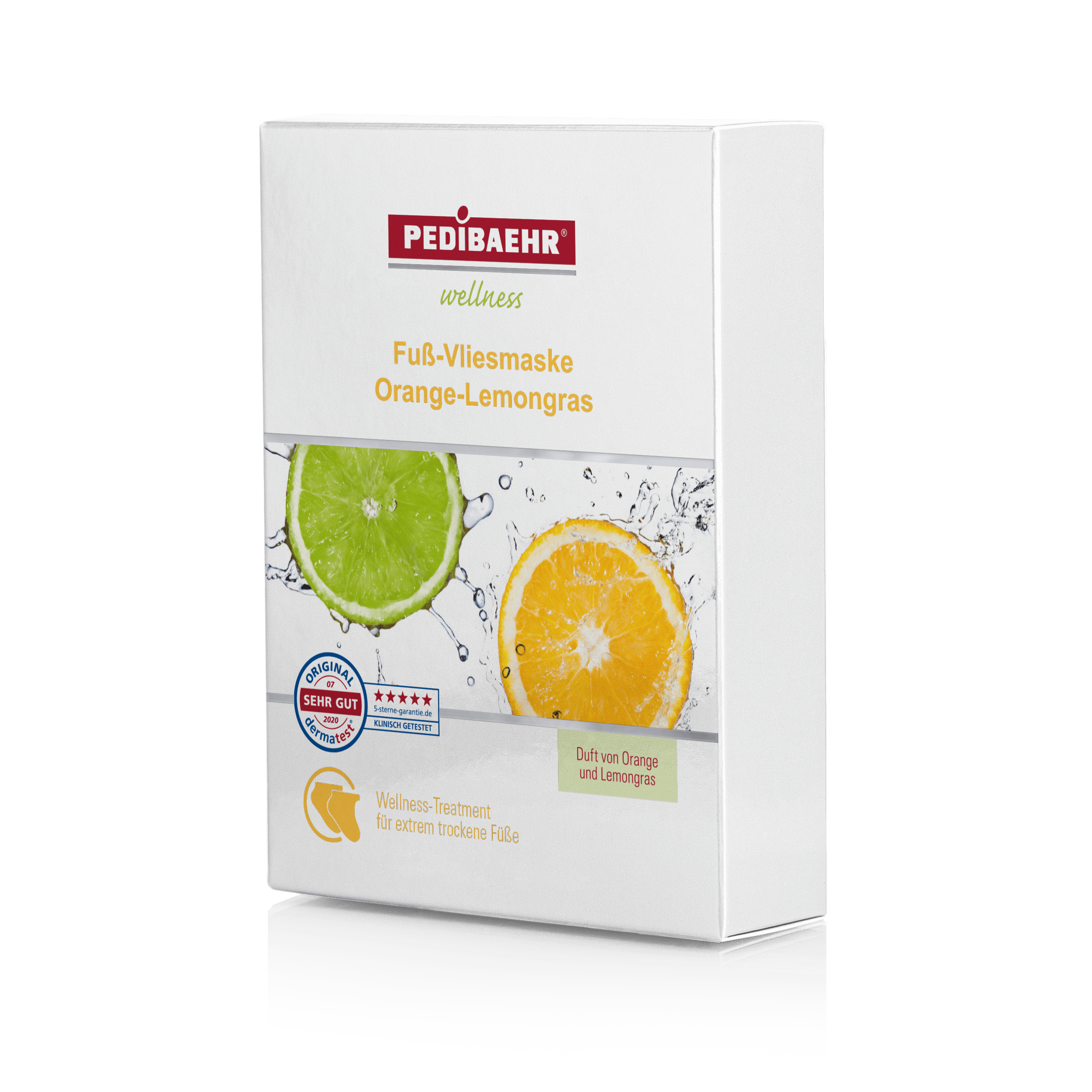 Pedibaehr wellness Fuß-Vliesmaske Orange-Lemongras Pedibaehr wellness Fuß-Vliesmaske Orange-Lemongras