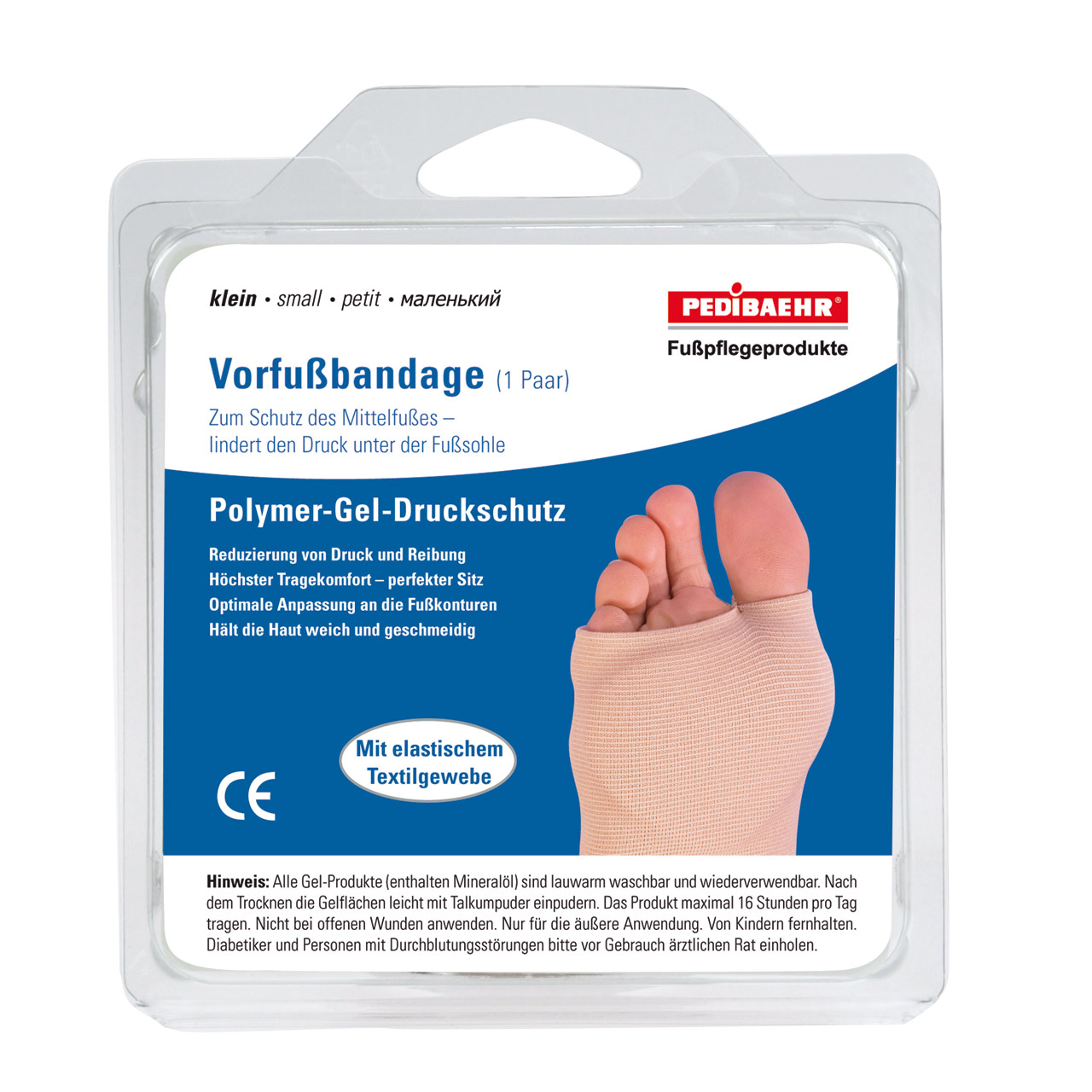 Pedibaehr Vorfußbandage mit Polymer Gel Kissen