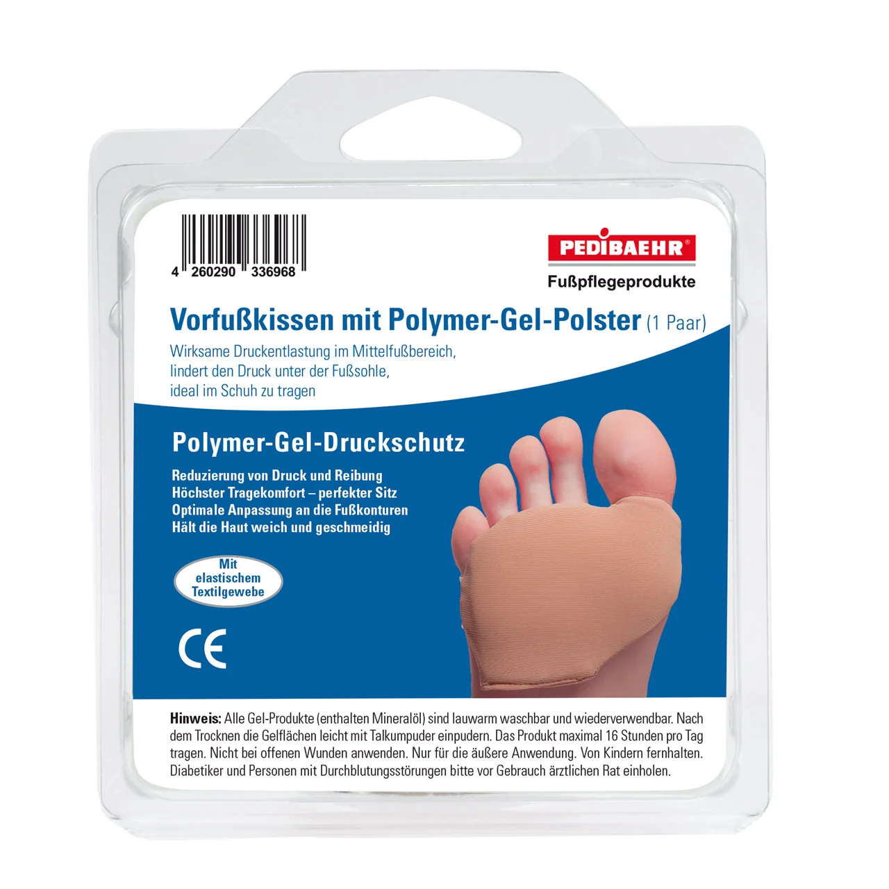 Pedibaehr Vorfußkissen mit Polymer Gel Kissen